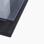 Panama Coffee Table - Coffee Table Dark Grey Wood Effect/Light Grey High Gloss/Polished steel