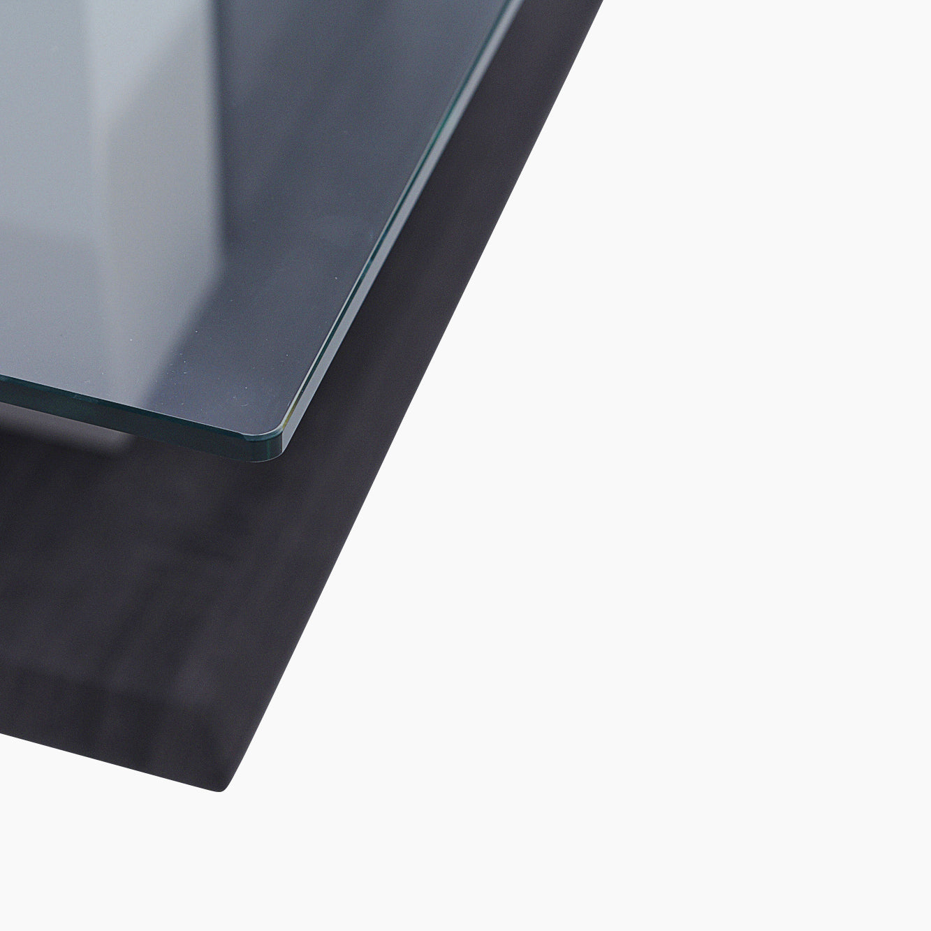 Panama Coffee Table - Coffee Table Dark Grey Wood Effect/Light Grey High Gloss/Polished steel