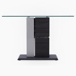 Panama Console Table - Sofa Table Dark Grey Wood Effect/Light Grey High Gloss/Polished steel Sterling Home 1
