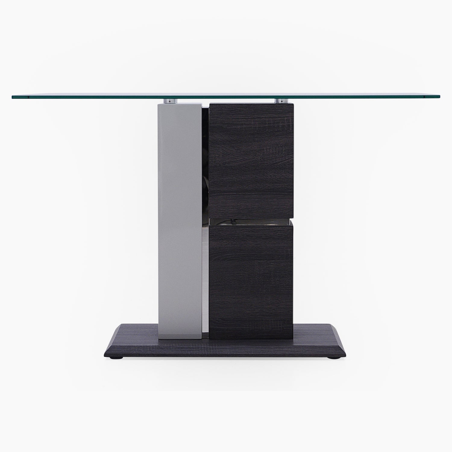 Panama Console Table - Sofa Table Dark Grey Wood Effect/Light Grey High Gloss/Polished steel Sterling Home 1