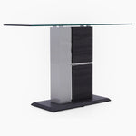 Panama Console Table - Sofa Table Dark Grey Wood Effect/Light Grey High Gloss/Polished steel Sterling Home 2
