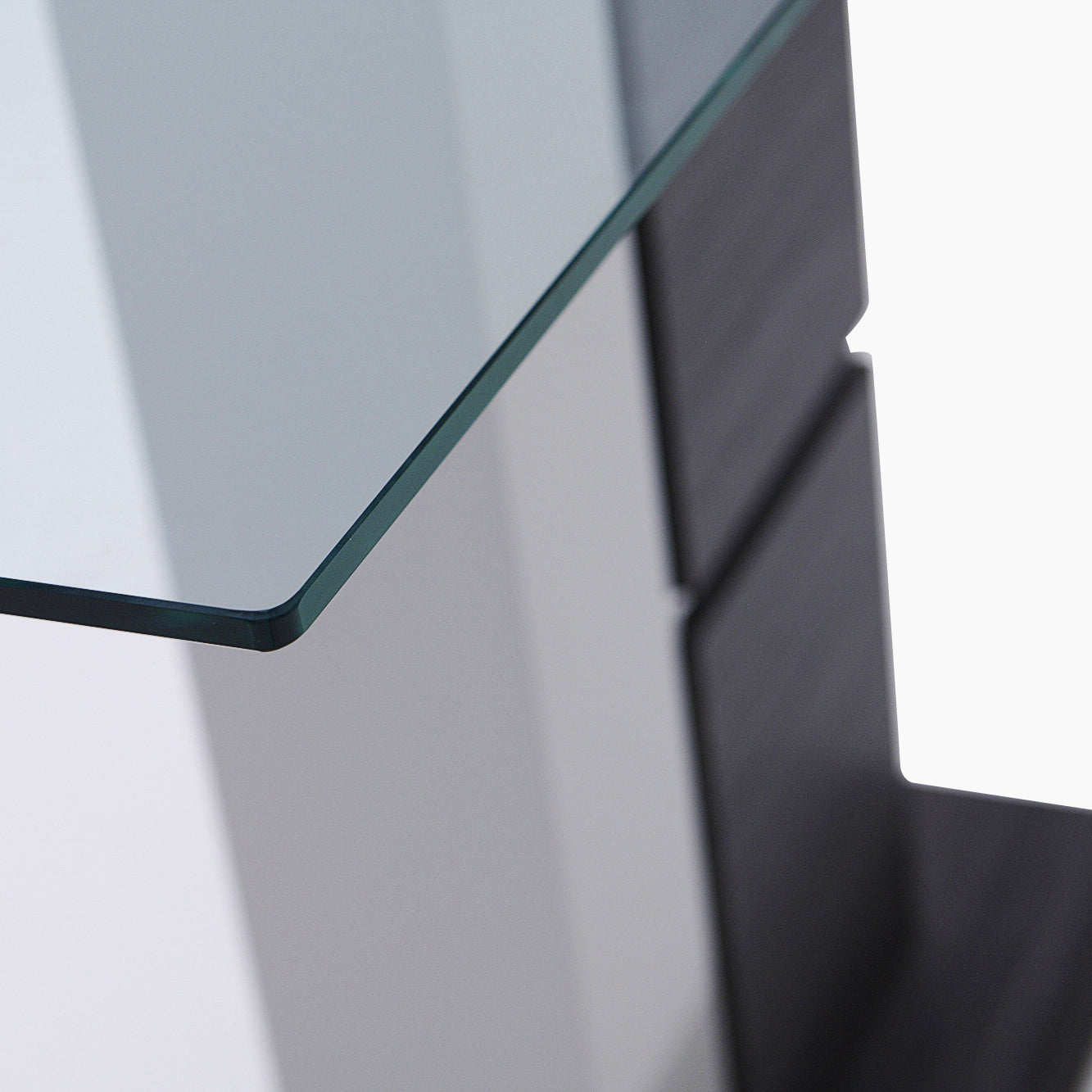 Panama Console Table - Sofa Table Dark Grey Wood Effect/Light Grey High Gloss/Polished steel Sterling Home 5