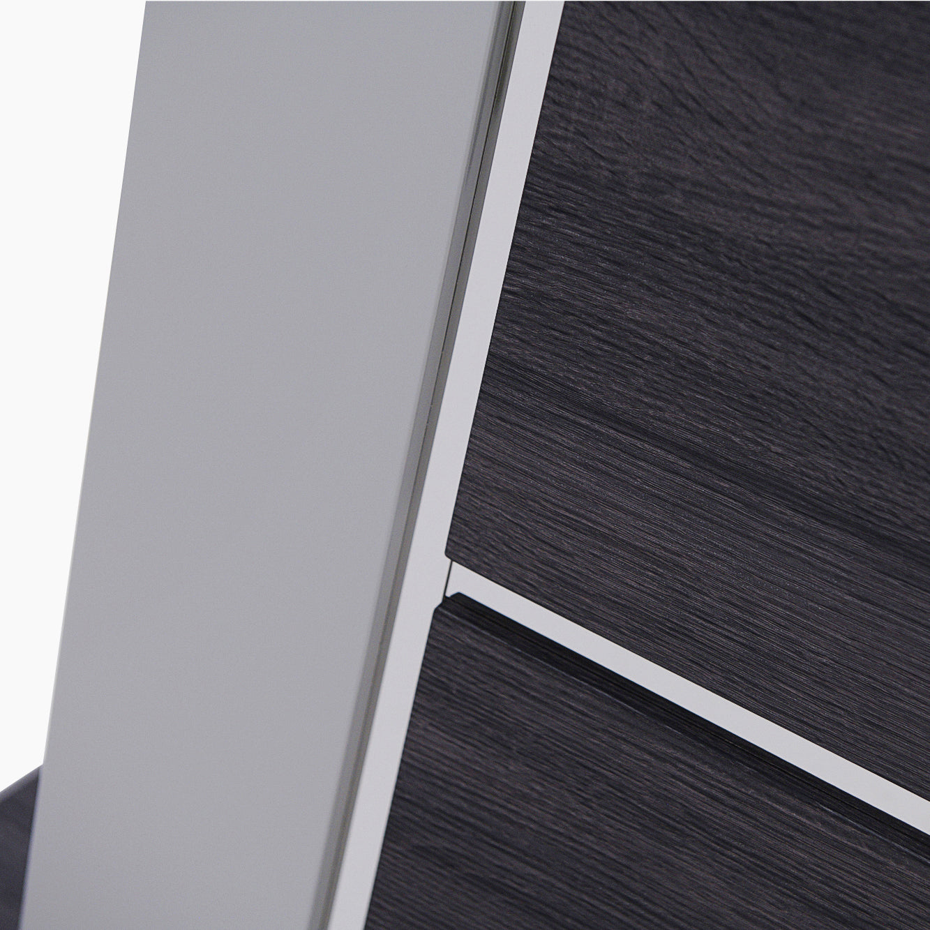 Panama Console Table - Sofa Table Dark Grey Wood Effect/Light Grey High Gloss/Polished steel Sterling Home 6