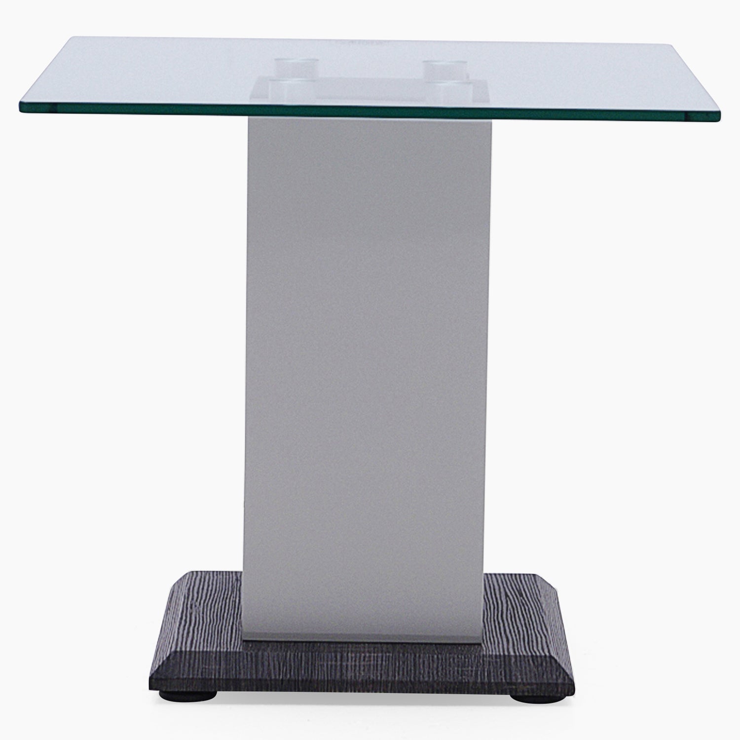 Panama End Table - End Table Dark Grey Wood Effect/Light Grey High Gloss/Polished steel Sterling Home 4