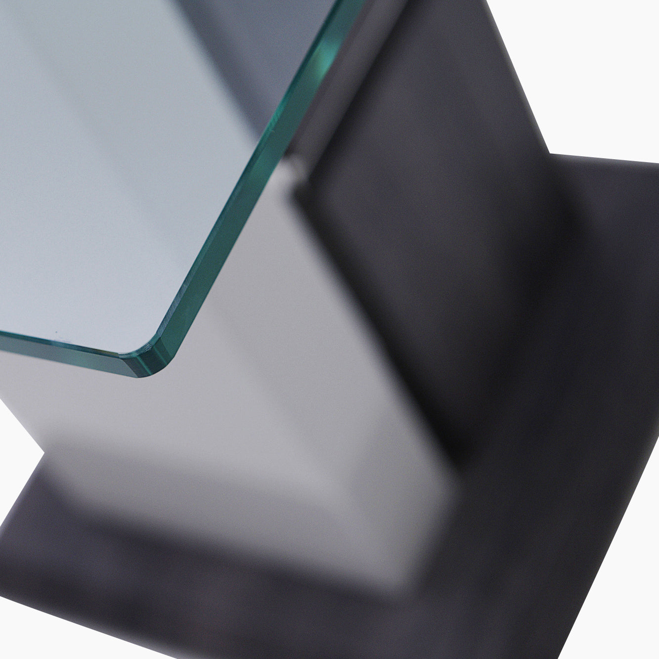 Panama End Table - End Table Dark Grey Wood Effect/Light Grey High Gloss/Polished steel Sterling Home 5