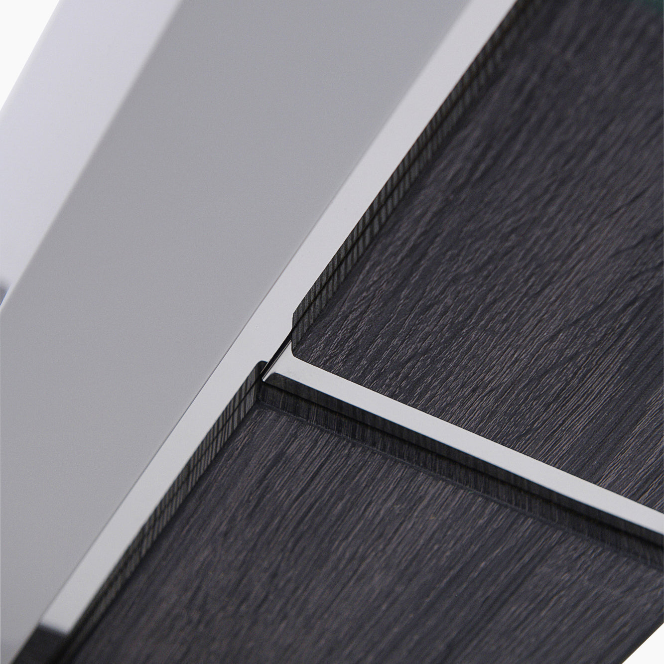 Panama End Table - End Table Dark Grey Wood Effect/Light Grey High Gloss/Polished steel Sterling Home 6
