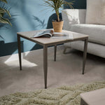Phase Side Table - End Table Latte Tones (Buwen) Matt Ceramic / Warm Brown Metal Frame Tables Sterling Home 2