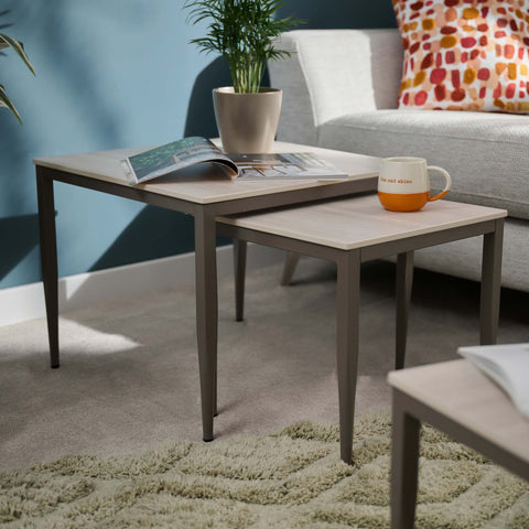 Phase Nest of Tables - Nest of Tables Latte Tones (Buwen) Matt Ceramic / Warm Brown Metal Frame Tables Sterling Home 2