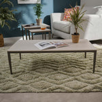 Phase Rectangular Coffee Table - Rectangular Coffee Table Latte Tones (Buwen) Matt Ceramic / Warm Brown Metal Frame Tables Sterling Home 2