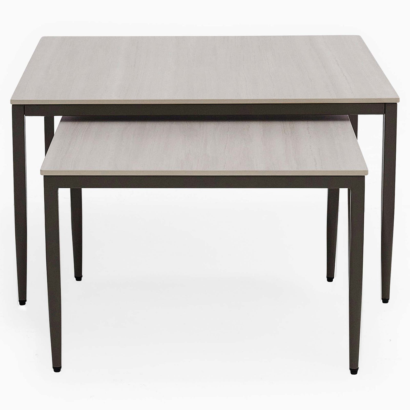 Phase Square Nest of Coffee Tables - Square Coffee Nest of Tables Latte Tones (Buwen) Matt Ceramic / Warm Brown Metal Frame Tables Sterling Home 3
