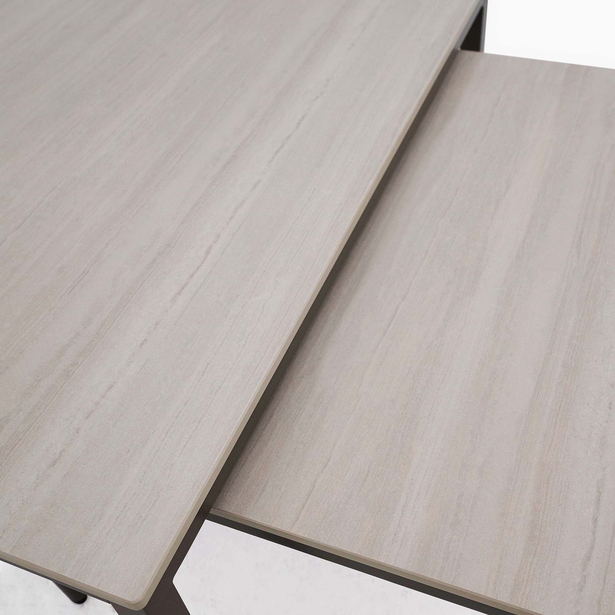 Phase Square Nest of Coffee Tables - Square Coffee Nest of Tables Latte Tones (Buwen) Matt Ceramic / Warm Brown Metal Frame Tables Sterling Home 5