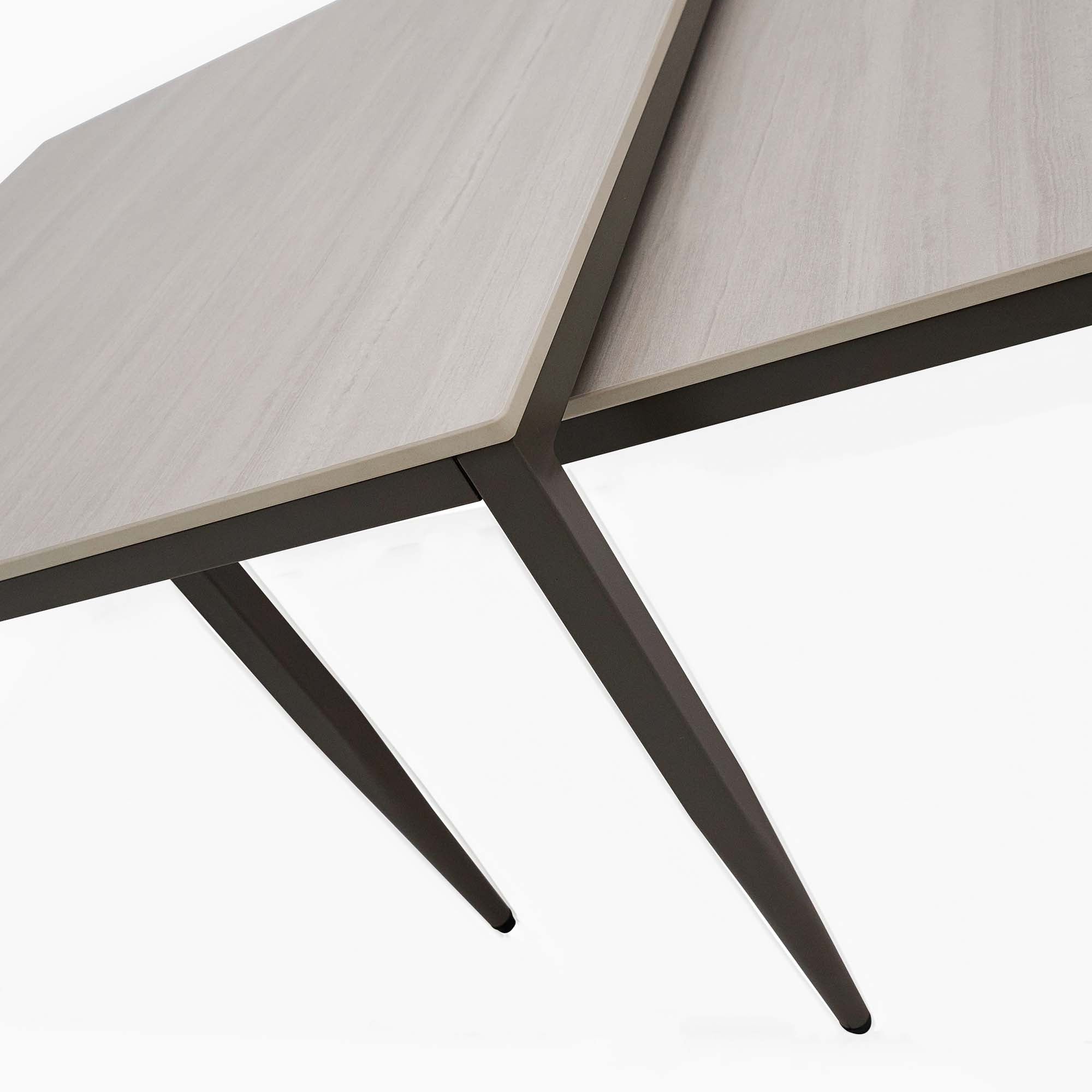 Phase Square Nest of Coffee Tables - Square Coffee Nest of Tables Latte Tones (Buwen) Matt Ceramic / Warm Brown Metal Frame Tables Sterling Home 6