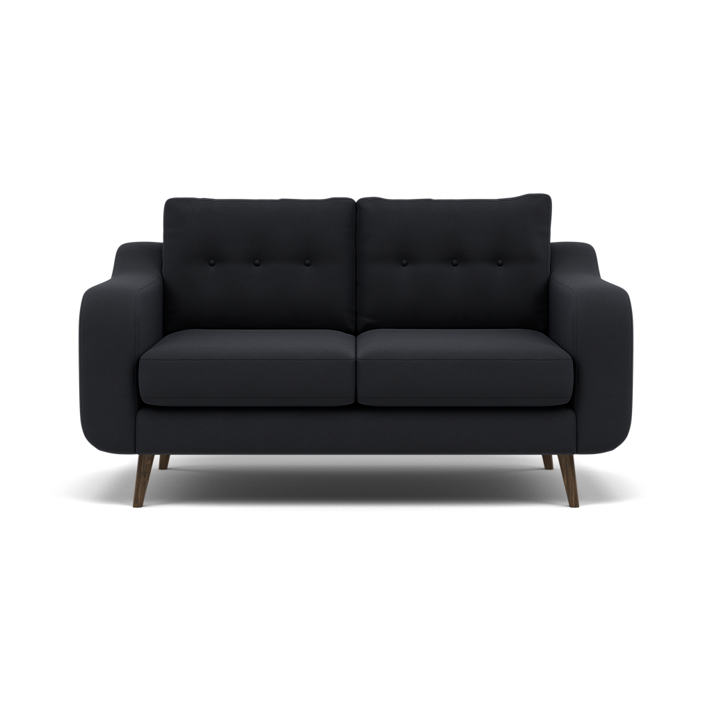 Phoebe 2 Seater Sofa - Small Sofa Standard Back Grade B 2 Seater Sofas Sterling Home 1 Plush Velvet Charcoal American Walnut