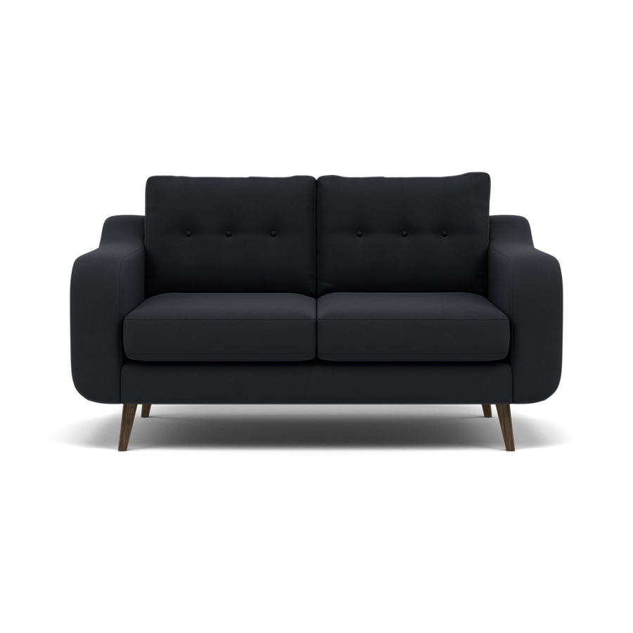 Phoebe 2 Seater Sofa - Small Sofa Standard Back Grade B Sofas Sterling Home Plush Velvet Charcoal 1