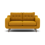 Phoebe 2 Seater Sofa - Small Sofa Standard Back Grade B 2 Seater Sofas Sterling Home 8 Plush Velvet Turmeric American Walnut