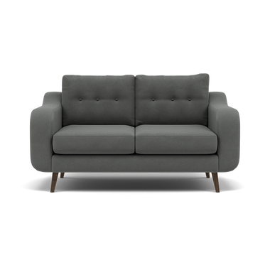 Phoebe 2 Seater Sofa - Small Sofa Standard Back Grade B 2 Seater Sofas Sterling Home 8 Plush Velvet Slate American Walnut