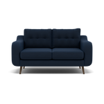 Phoebe 2 Seater Sofa - Small Sofa Standard Back Grade B 2 Seater Sofas Sterling Home 5 Plush Velvet Indigo American Walnut