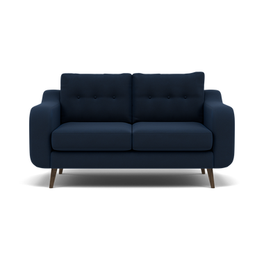 Phoebe 2 Seater Sofa - Small Sofa Standard Back Grade B 2 Seater Sofas Sterling Home 5 Plush Velvet Indigo American Walnut