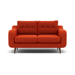 Phoebe 2 Seater Sofa - Small Sofa Standard Back Grade B 2 Seater Sofas Sterling Home 6 Plush Velvet Paprika American Walnut