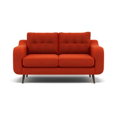 Phoebe 2 Seater Sofa - Small Sofa Standard Back Grade B 2 Seater Sofas Sterling Home 6 Plush Velvet Paprika American Walnut