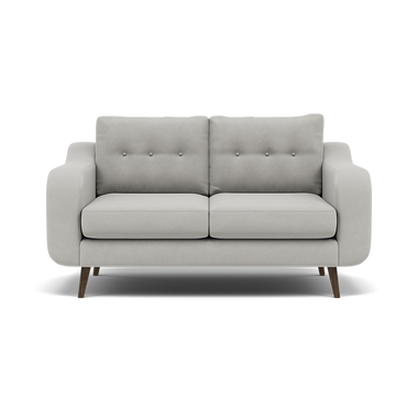 Phoebe 2 Seater Sofa - Small Sofa Standard Back Grade B 2 Seater Sofas Sterling Home 7 Plush Velvet Silver American Walnut