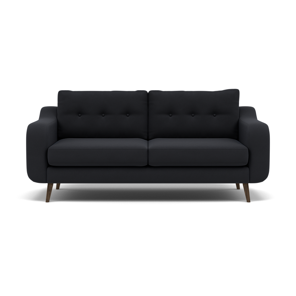 Phoebe 3 Seater Sofa - Large Sofa Standard Back Grade B 3 Seater Sofas Sterling Home 1 Plush Velvet Charcoal American Walnut