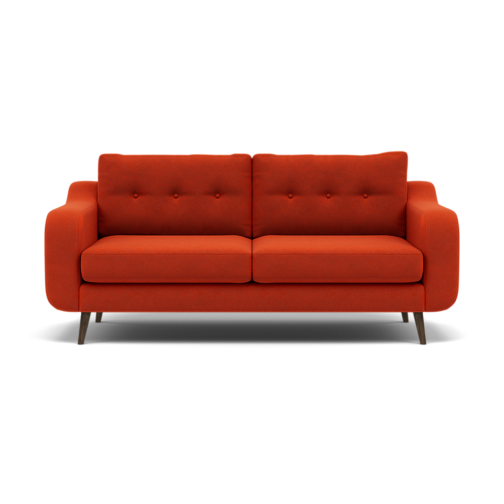 Phoebe 3 Seater Sofa - Large Sofa Standard Back Grade B 3 Seater Sofas Sterling Home 6 Plush Velvet Paprika American Walnut