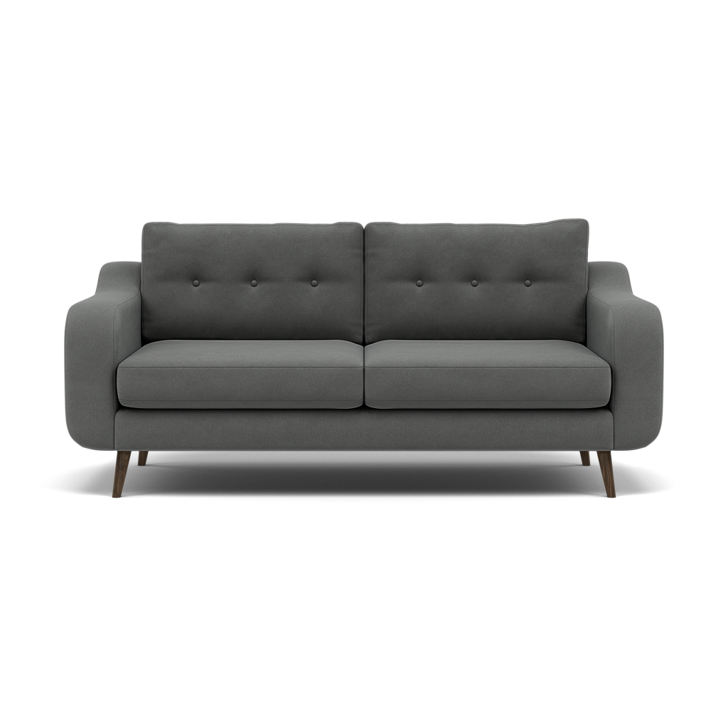 Phoebe 3 Seater Sofa - Large Sofa Standard Back Grade B 3 Seater Sofas Sterling Home 8 Plush Velvet Slate American Walnut