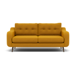 Phoebe 3 Seater Sofa - Large Sofa Standard Back Grade B 3 Seater Sofas Sterling Home 11 Plush Velvet Turmeric American Walnut