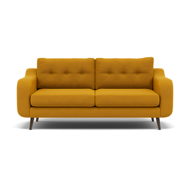 Phoebe 3 Seater Sofa - Large Sofa Standard Back Grade B 3 Seater Sofas Sterling Home 11 Plush Velvet Turmeric American Walnut