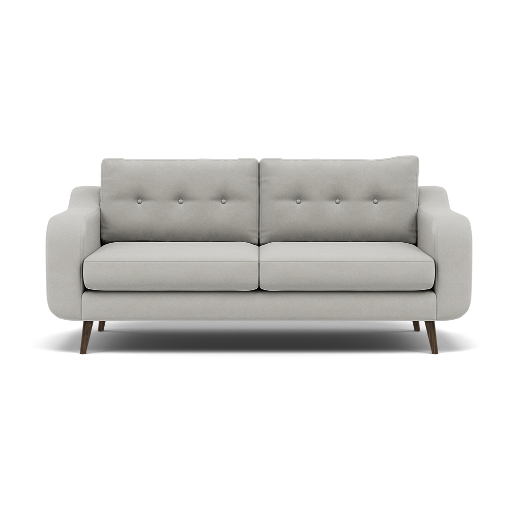 Phoebe 3 Seater Sofa - Large Sofa Standard Back Grade B 3 Seater Sofas Sterling Home 7 Plush Velvet Silver American Walnut
