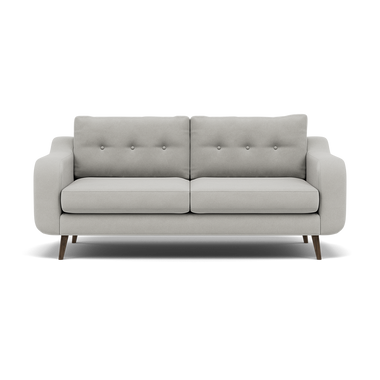 Phoebe 3 Seater Sofa - Large Sofa Standard Back Grade B 3 Seater Sofas Sterling Home 7 Plush Velvet Silver American Walnut
