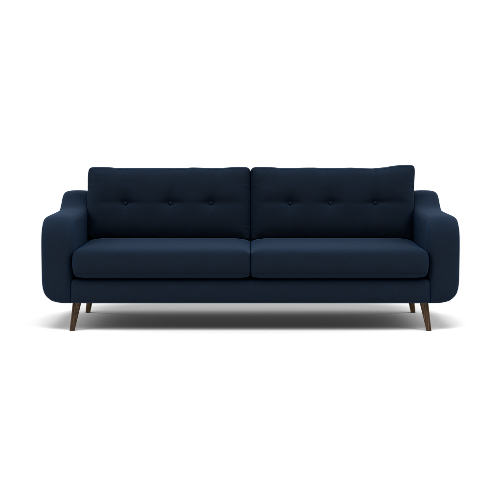 Phoebe 4 Seater Sofa - Extra Large Sofa Standard Back Grade B 4 Seater Sofas Sterling Home 8 Plush Velvet Indigo American Walnut