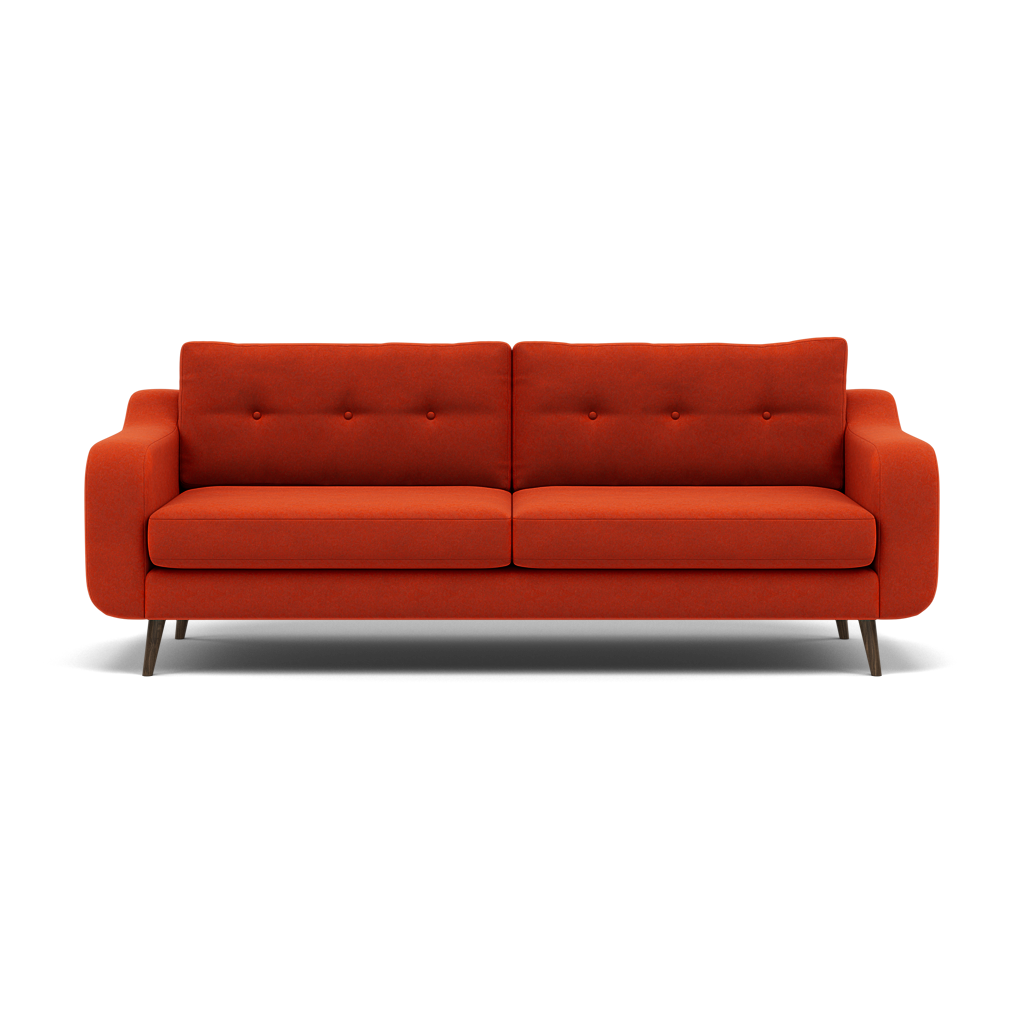 Phoebe 4 Seater Sofa - Extra Large Sofa Standard Back Grade B 4 Seater Sofas Sterling Home 12 Plush Velvet Paprika American Walnut