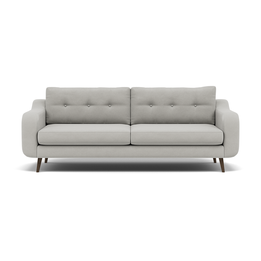 Phoebe 4 Seater Sofa - Extra Large Sofa Standard Back Grade B 4 Seater Sofas Sterling Home 16 Plush Velvet Silver American Walnut