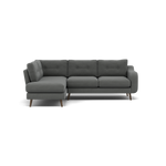 Phoebe Corner Sofa - Corner Group LHF Grade B - Left Hand Facing Corner Sofas Sterling Home 6 Plush Velvet Slate American Walnut