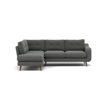 Phoebe Corner Sofa - Corner Group LHF Grade B - Left Hand Facing Corner Sofas Sterling Home 5 Plush Velvet Slate American Walnut