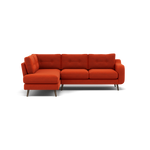 Phoebe Corner Sofa - Corner Group LHF Grade B - Left Hand Facing Corner Sofas Sterling Home 4 Plush Velvet Paprika American Walnut