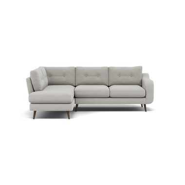 Phoebe Corner Sofa - Corner Group LHF Grade B - Left Hand Facing Corner Sofas Sterling Home 4 Plush Velvet Silver American Walnut