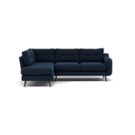Phoebe Corner Sofa - Corner Group LHF Grade B - Left Hand Facing Corner Sofas Sterling Home 3 Plush Velvet Indigo American Walnut