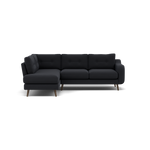 Phoebe Corner Sofa - Corner Group RHF Grade B - Right Hand Facing Corner Sofas Sterling Home 1 Plush Velvet Charcoal American Walnut