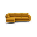 Phoebe Corner Sofa - Corner Group RHF Grade B - Right Hand Facing Corner Sofas Sterling Home 6 Plush Velvet Turmeric American Walnut