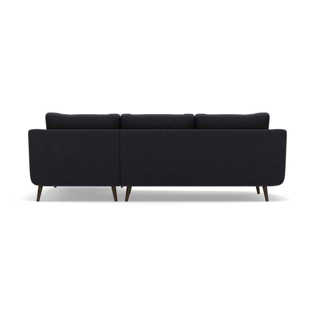 Phoebe Large Chaise Sofa - Large Chaise Sofa RHF Standard Back Grade B - Right Hand Facing — Plush Velvet Charcoal / American Walnut, gallery image 2