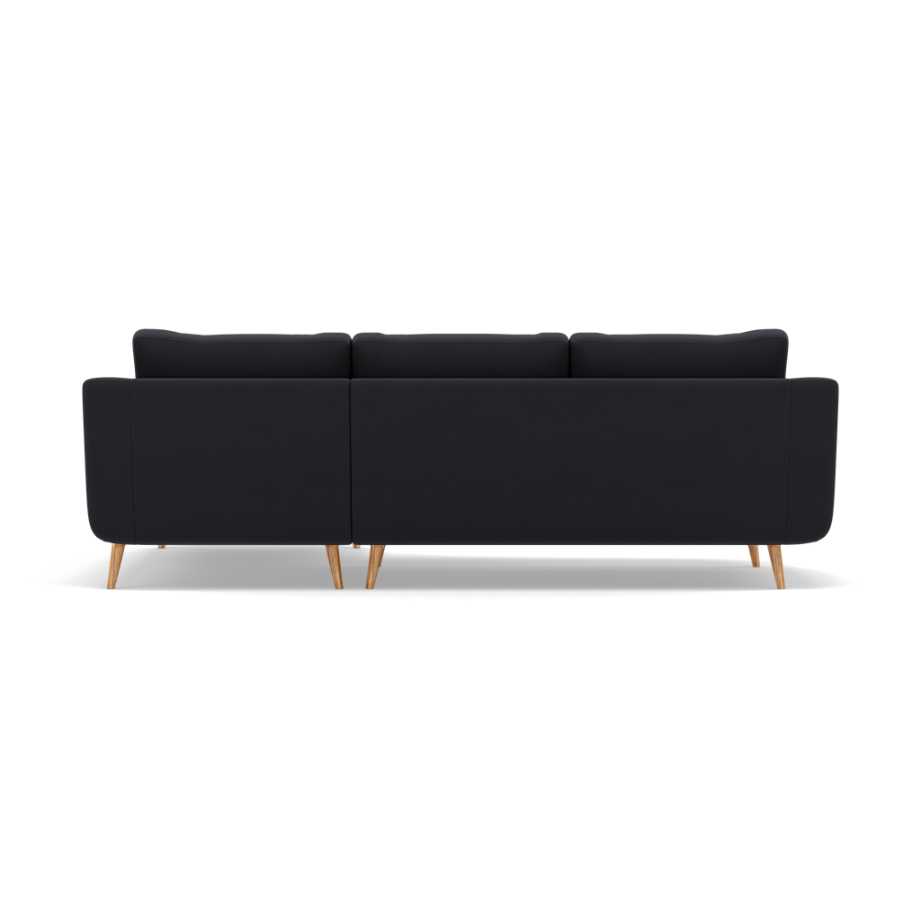 Phoebe Large Chaise Sofa - Large Chaise Sofa RHF Standard Back Grade B - Right Hand Facing — Plush Velvet Charcoal / Natural, gallery image 2