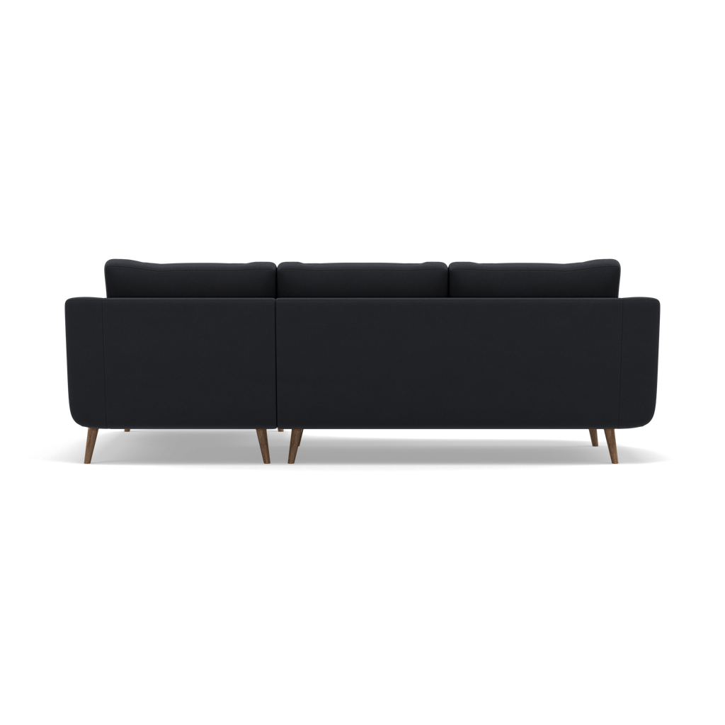 Phoebe Large Chaise Sofa - Large Chaise Sofa RHF Standard Back Grade B - Right Hand Facing — Plush Velvet Charcoal / Weathered Oak, gallery image 2