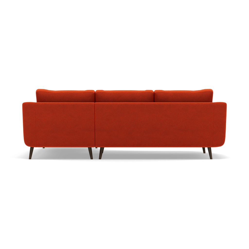 Phoebe Large Chaise Sofa - Large Chaise Sofa RHF Standard Back Grade B - Right Hand Facing — Plush Velvet Paprika / American Walnut, gallery image 2