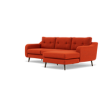 Phoebe Large Chaise Sofa - Large Chaise Sofa RHF Standard Back Grade B - Right Hand Facing — Plush Velvet Paprika / American Walnut, gallery image 3