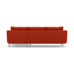 Phoebe Large Chaise Sofa - Large Chaise Sofa RHF Standard Back Grade B - Right Hand Facing — Plush Velvet Paprika / Chrome, gallery image 2