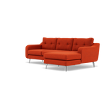 Phoebe Large Chaise Sofa - Large Chaise Sofa RHF Standard Back Grade B - Right Hand Facing — Plush Velvet Paprika / Chrome, gallery image 3