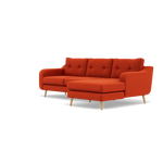Phoebe Large Chaise Sofa - Large Chaise Sofa RHF Standard Back Grade B - Right Hand Facing — Plush Velvet Paprika / Natural, gallery image 3